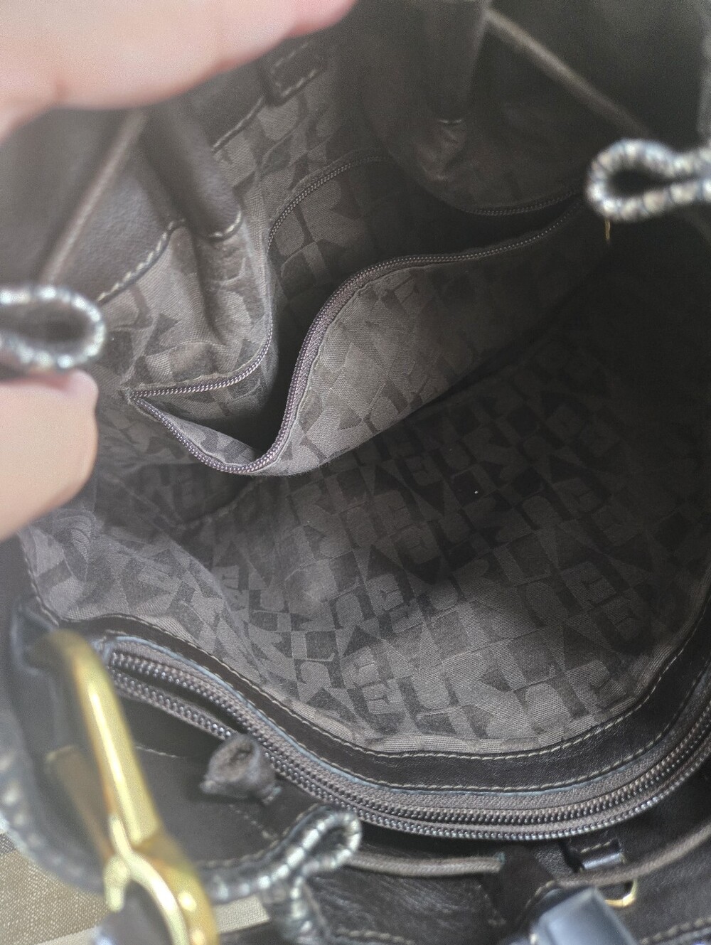 Vintage Furla Metallic Python Embossed Leather Large Hobo Shoulder Bag - Picture 11 of 13